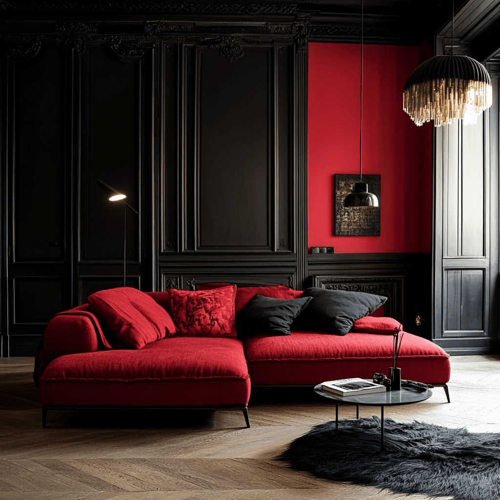 7 Façons d'Assortir le Rouge et le Noir dans votre Déco