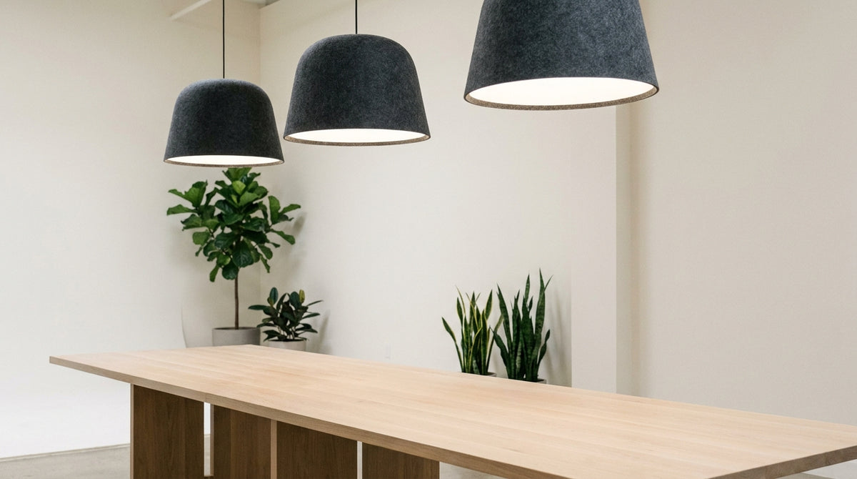 Luminaires acoustiques en open space : moins de bruit