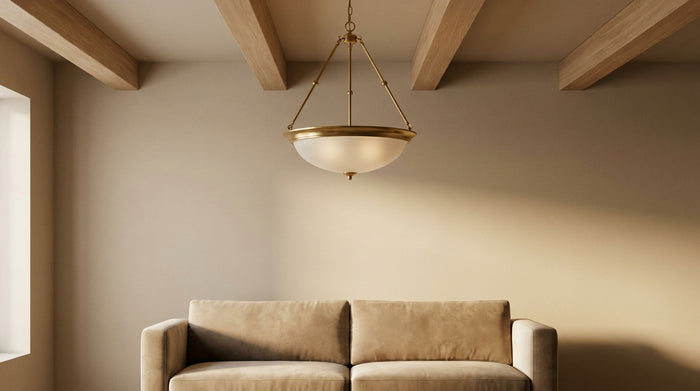 Quel luminaire au plafond avec poutres : hauteur et style