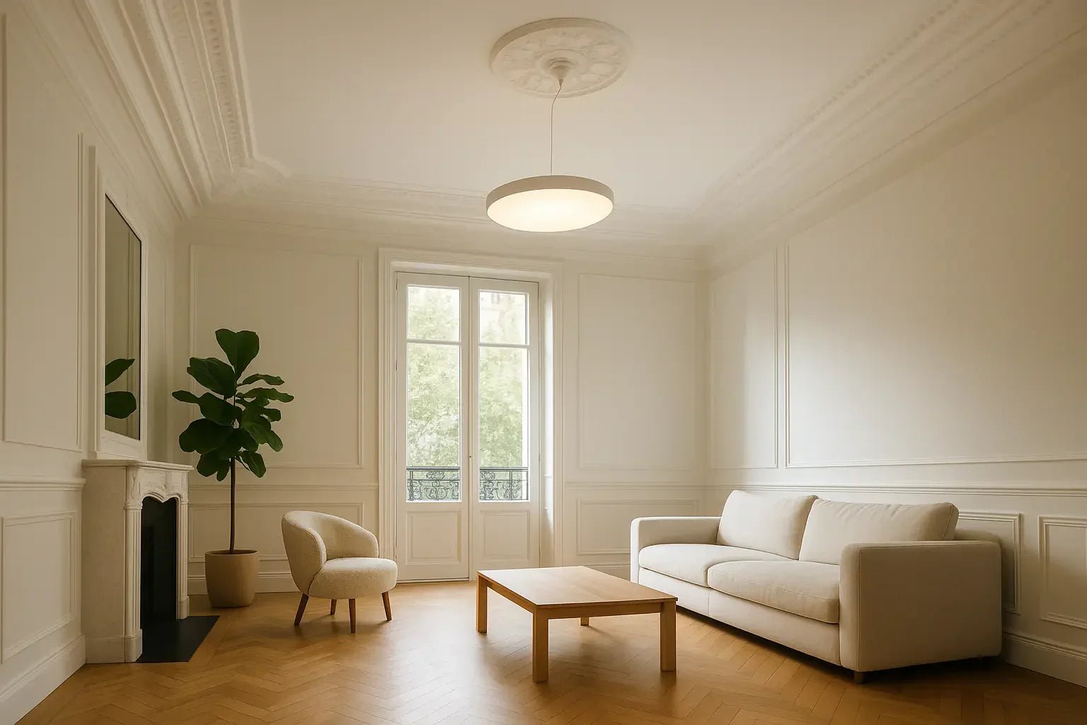 Plafonnier minimaliste : idées pour appartement haussmannien