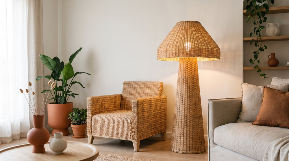 Lampadaire raphia