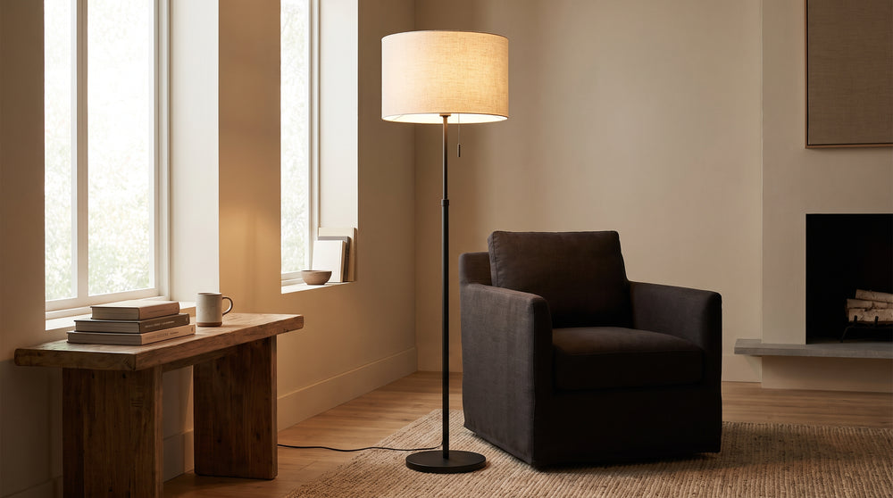 Lampadaire salon noir