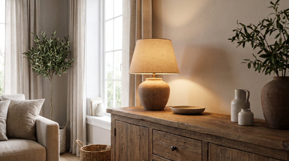 Lampes à poser coloris beige
