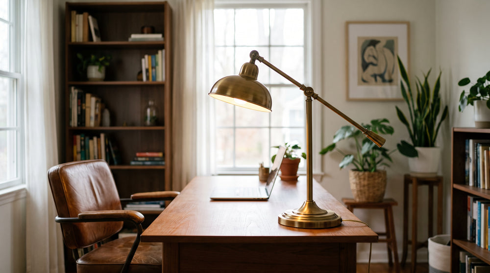 Lampes à poser en laiton pour bureau