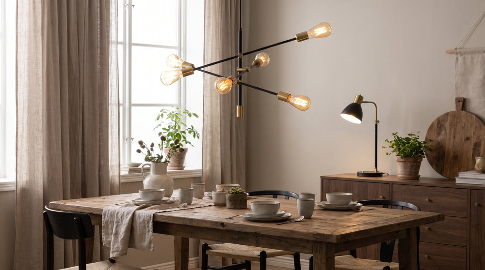 Luminaires coloris noir/doré