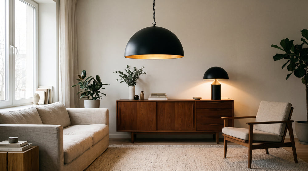 Luminaires coloris noir pour salon