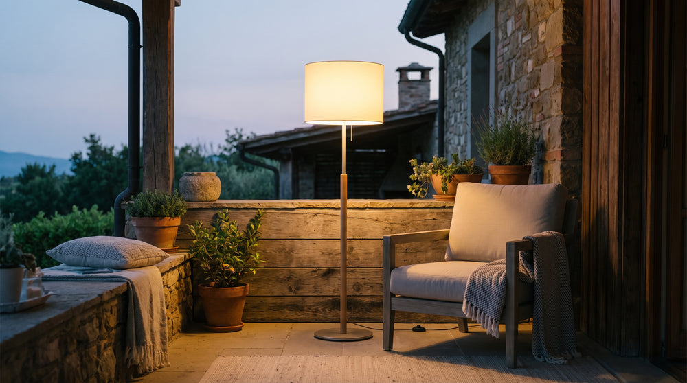 Luminaires d'extérieur sur pied pour terrasse