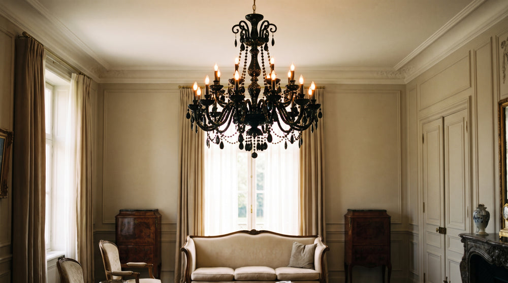Lustres coloris noir baroque