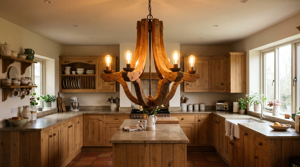 Lustres en bois pour cuisine