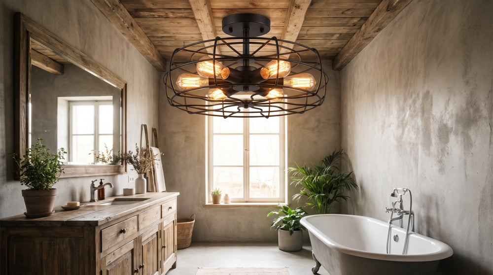 Plafonniers style industriel pour salle de bain