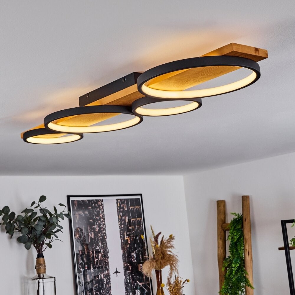 Lustre bois et noir contrasté | Designix