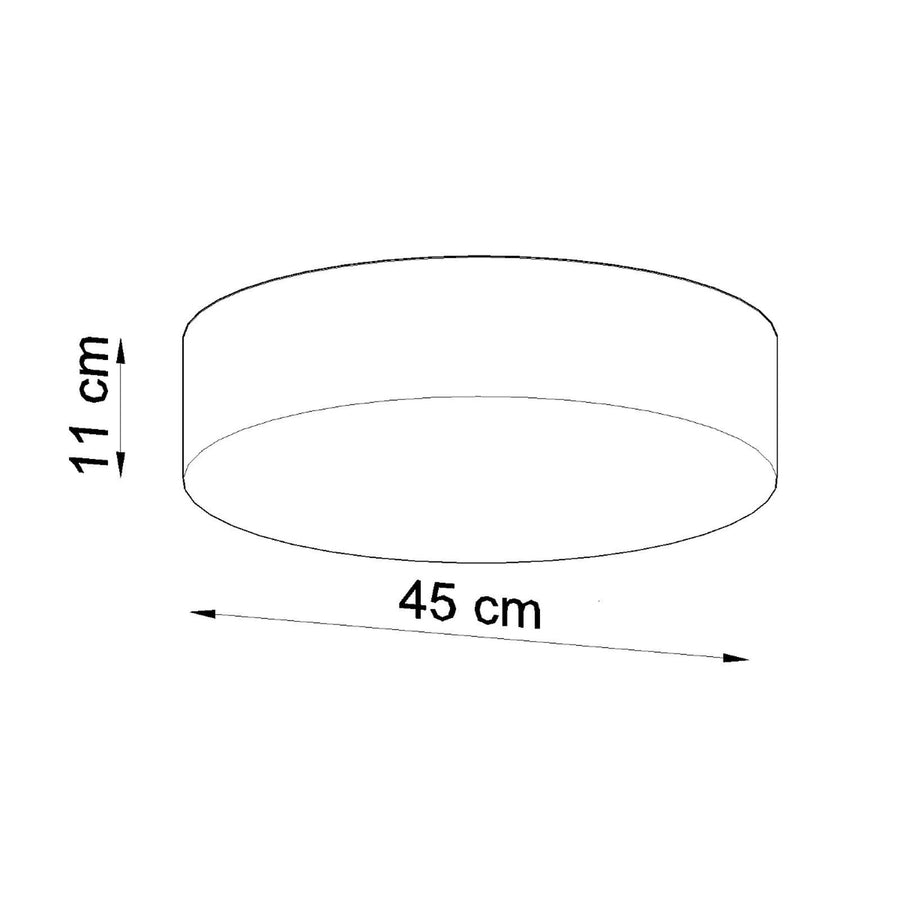 Schéma coté indiquant un diamètre de 45 cm et une hauteur de 11 cm