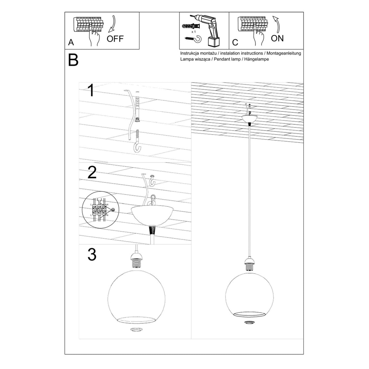 Lampe pendante BALL