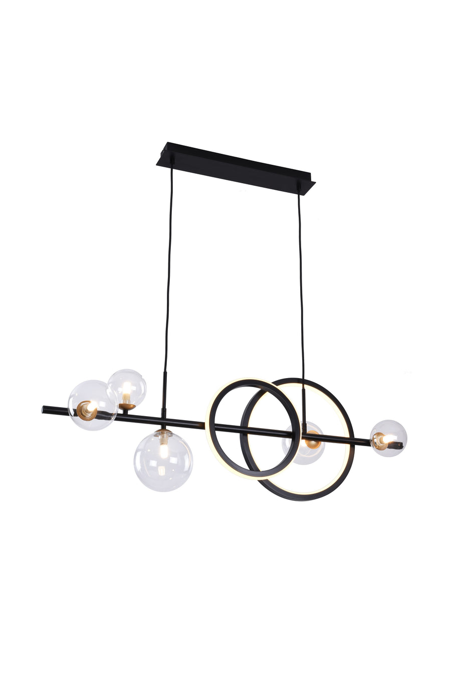 Suspension Taremi noire et dorée, verre