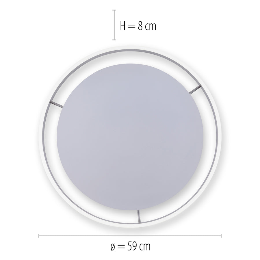 Plafonnier Q-Vito acier, L 59 cm