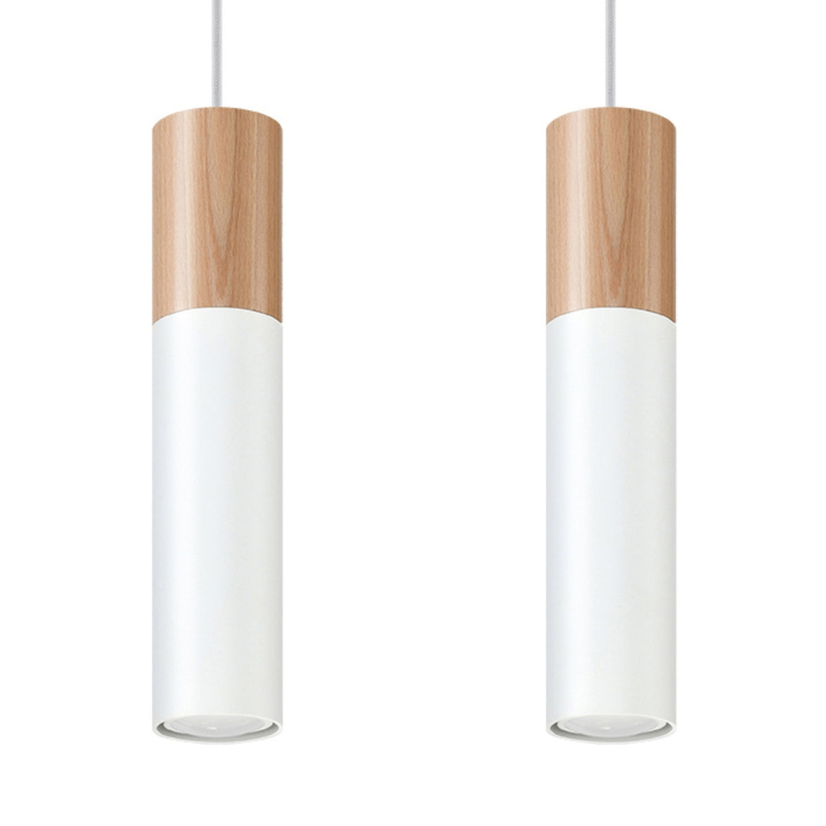 Lampe pendante PABLO 2 Bois naturel / blanc