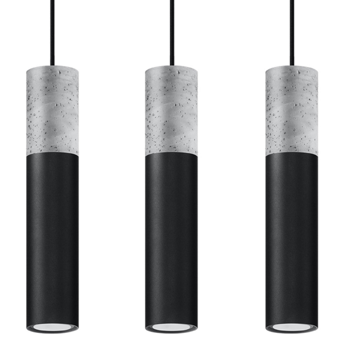 Lampe pendante BORGIO 3L noir Gris-noir