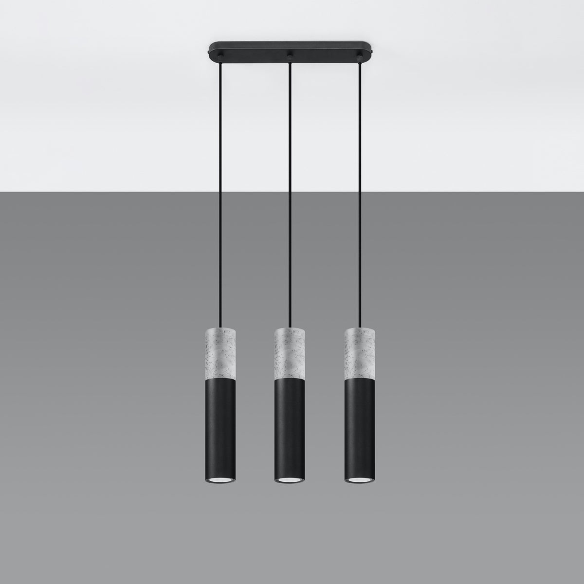 Lampe pendante BORGIO 3L noir