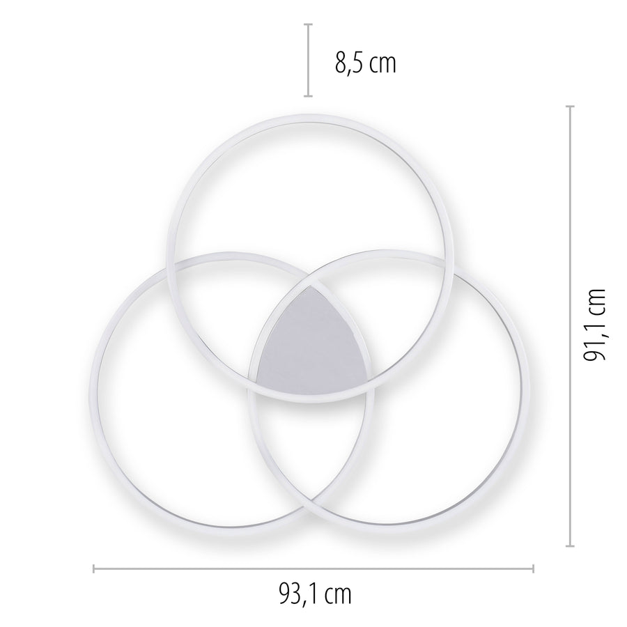 Plafonnier Q-Kate acier, L 91,1 cm