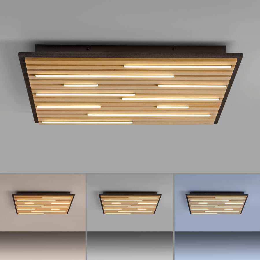 Détail rapproché du panneau et variations de teintes de lumière allumée