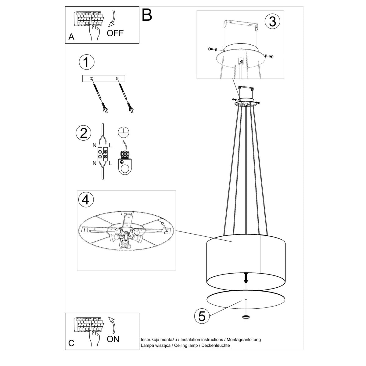 Lustre OTTO 50 noir