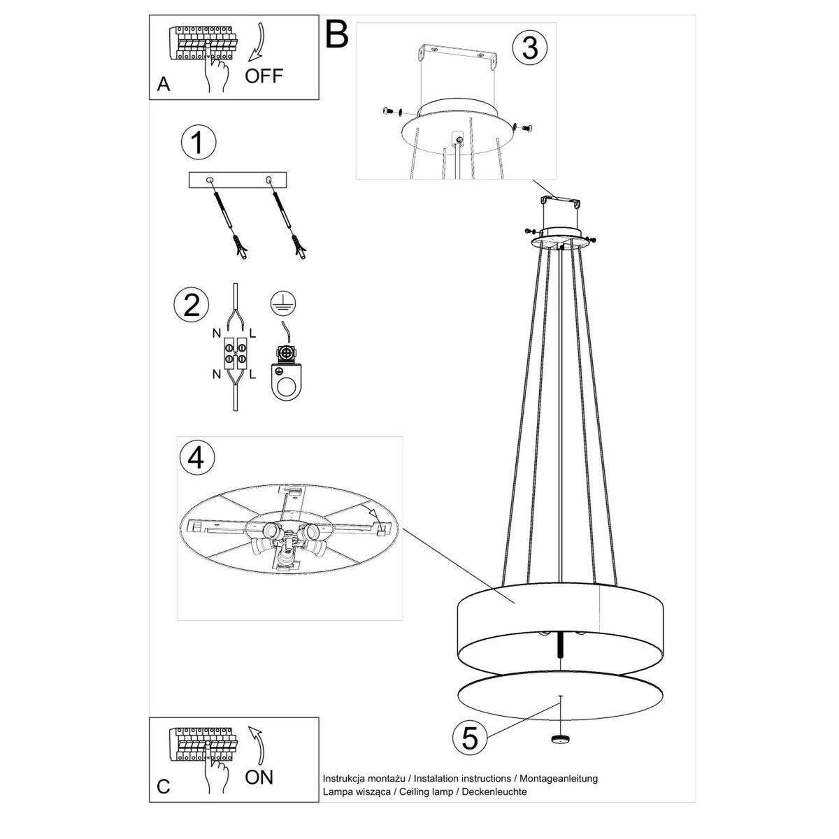 Lustre SKALA 50 noir