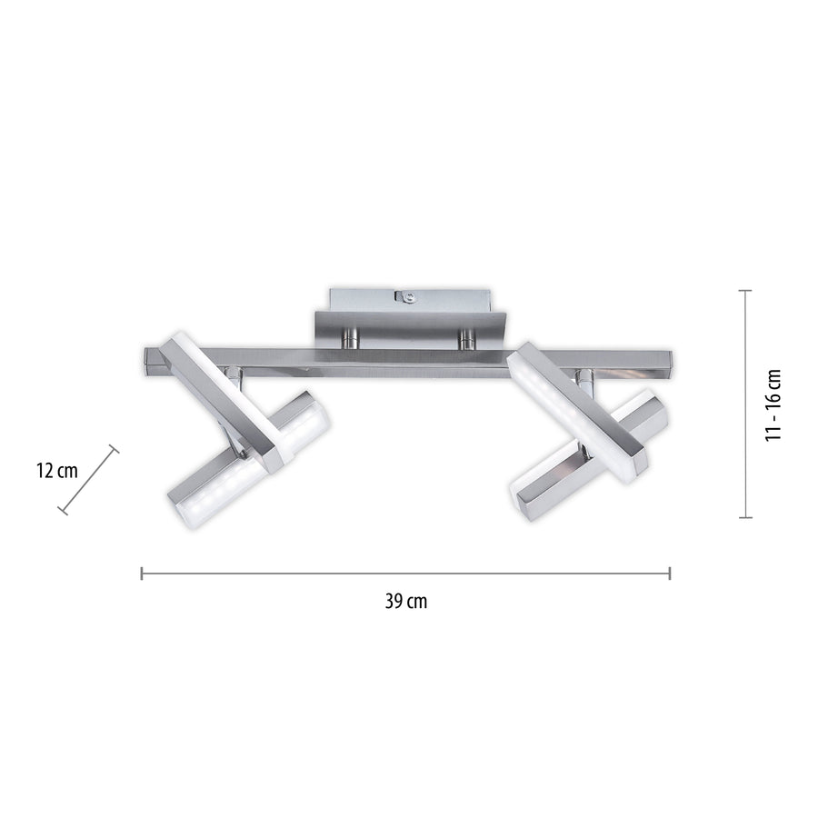 Plafonnier Rico acier, H 16 cm
