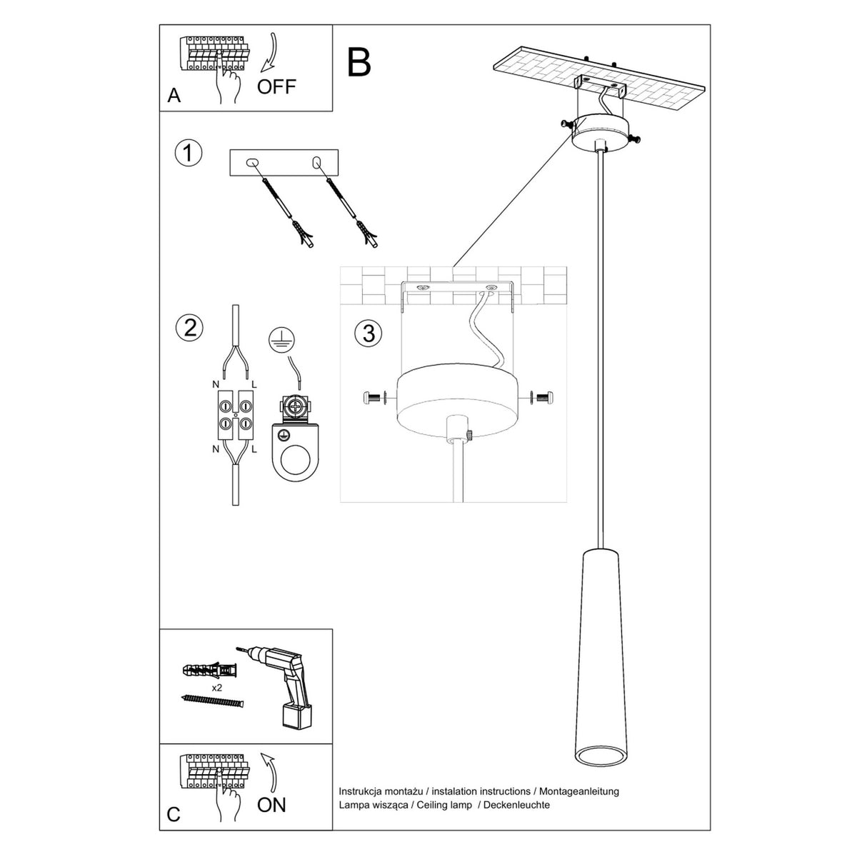 Lampe suspendue en céramique ELECTRA