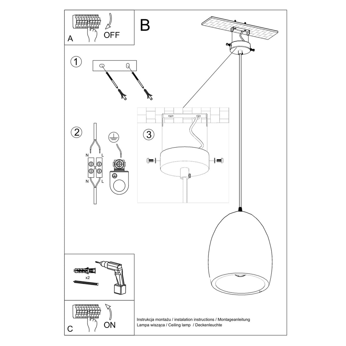 Lampe pendante en céramique FLAWIUSZ