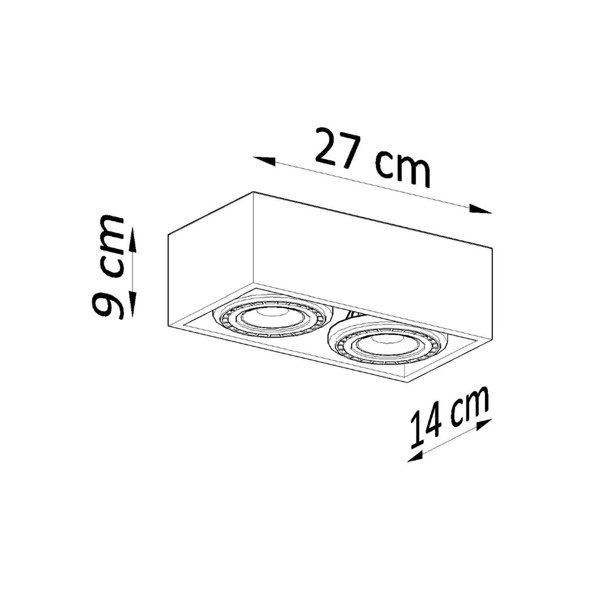 Plafonnier QUATRO 2 béton