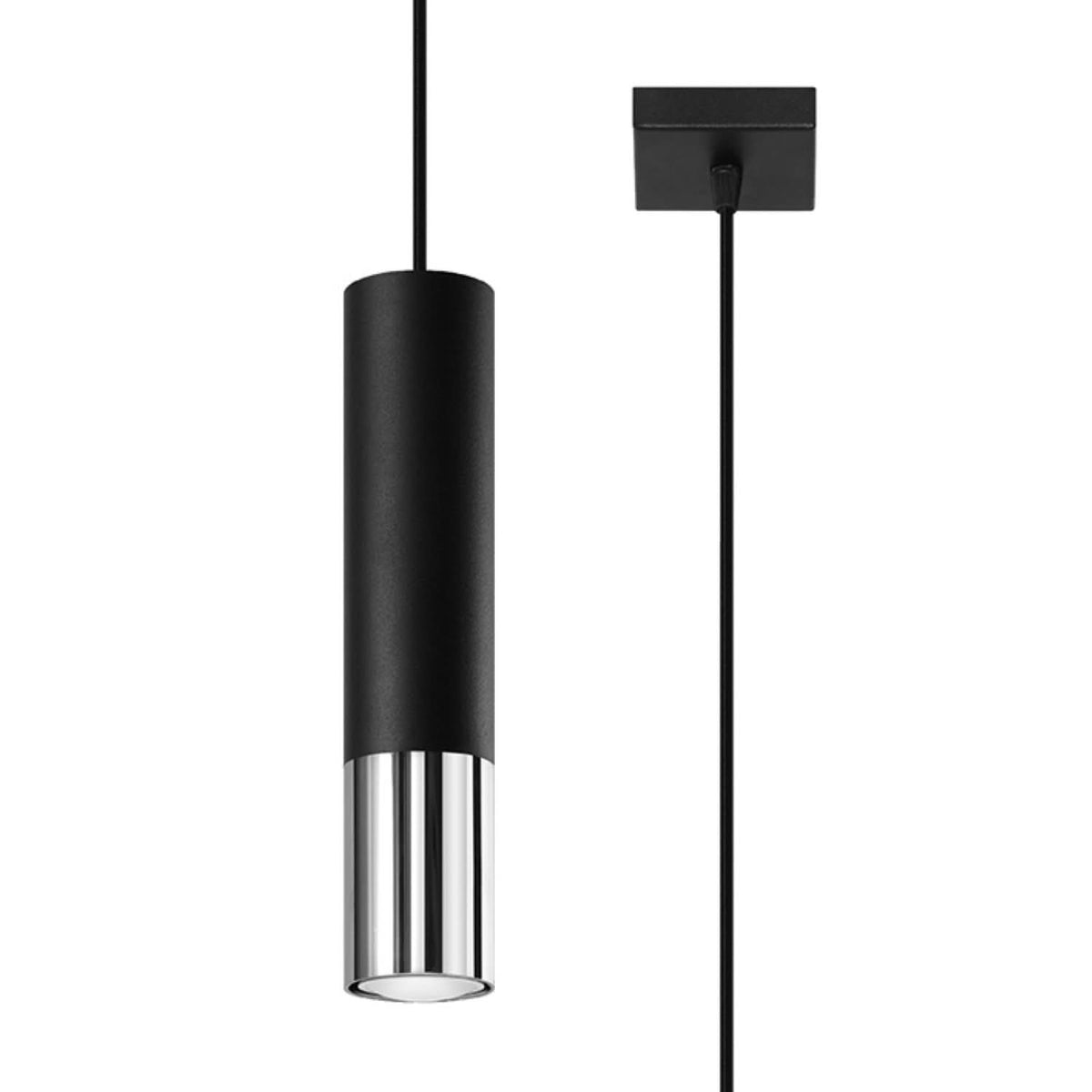 Lampe suspendue LOOPEZ 1 Noir / chromé