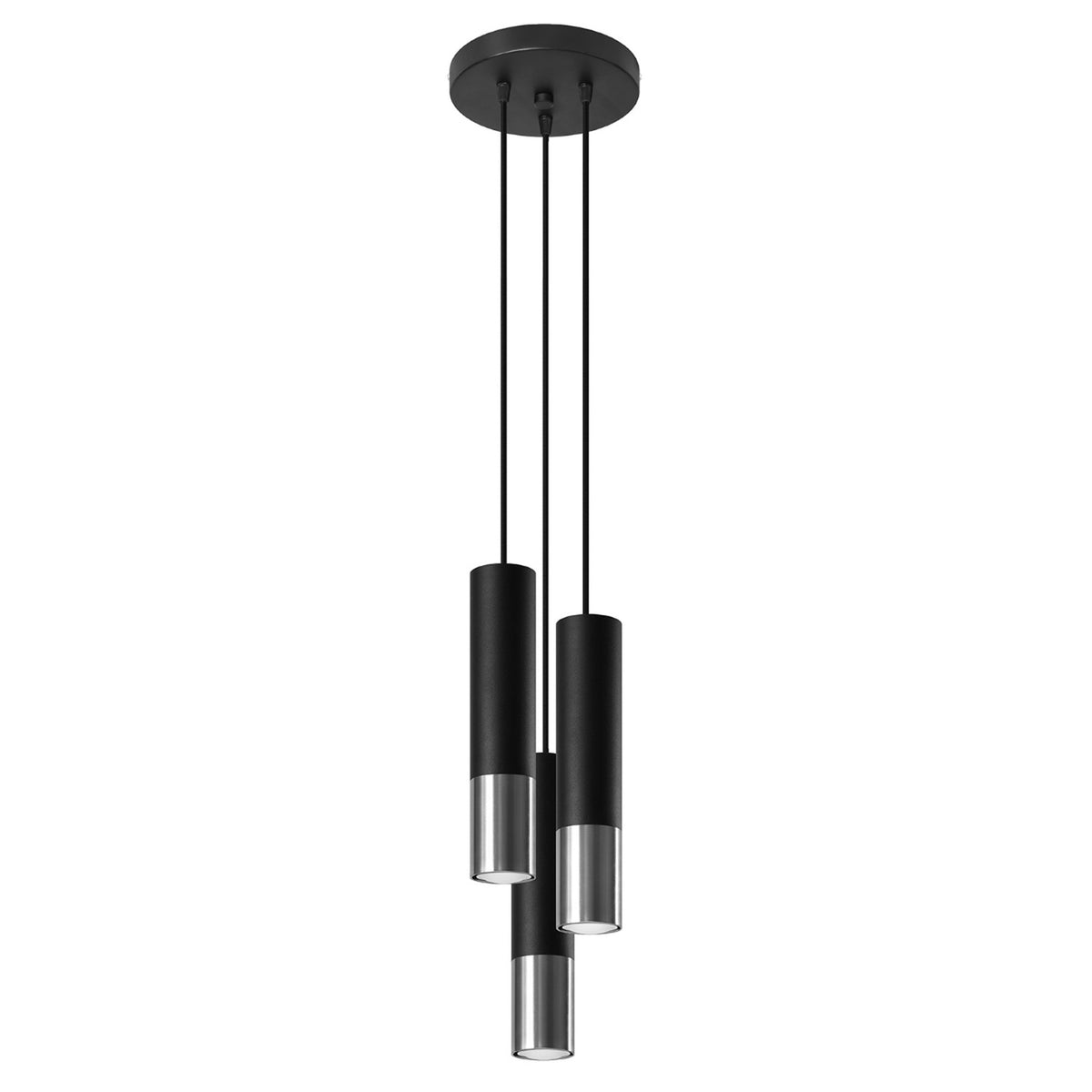Lampe suspendue LOOPEZ 3P Noir / chromé