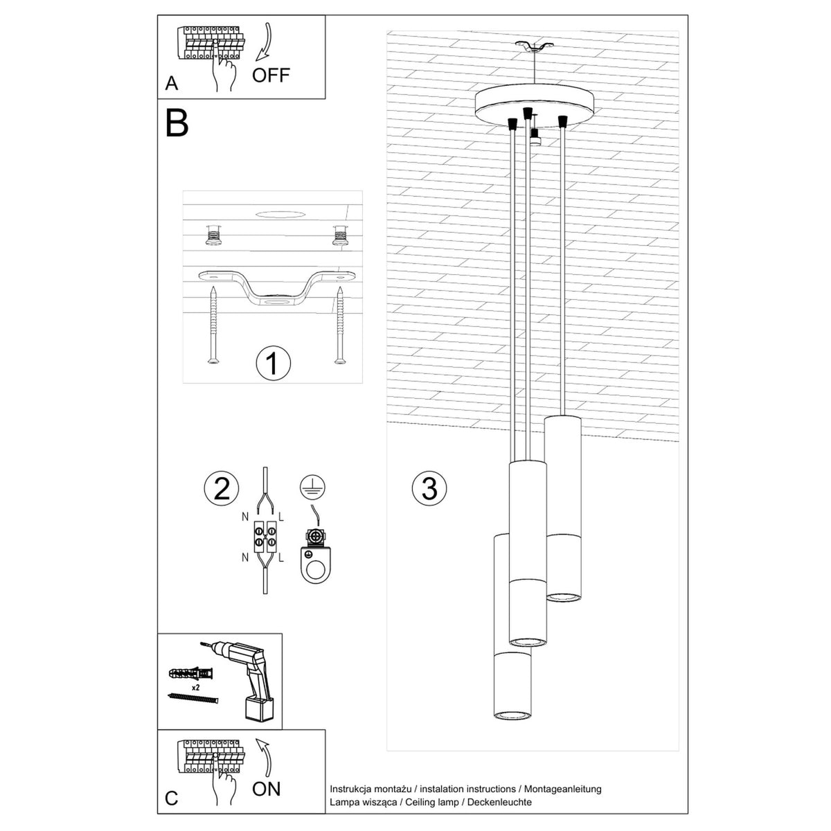 Lampe suspendue LOOPEZ 3P