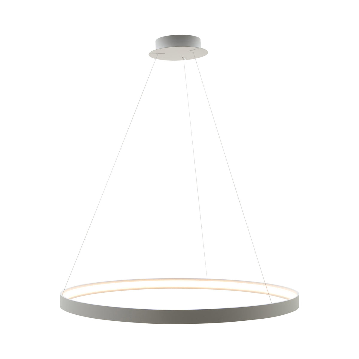 Suspension anneau blanc sur fond blanc, vue de face produit détourée