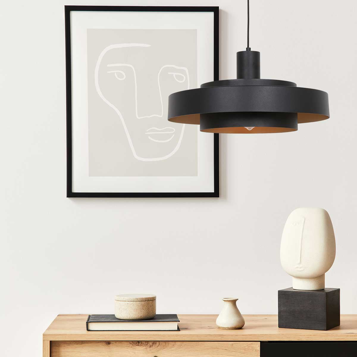 Suspension luminaire Flinter noir