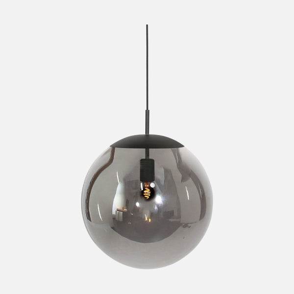 Suspension globe verre fumé Ø40 cm, hauteur réglable, salle à manger | Bollique