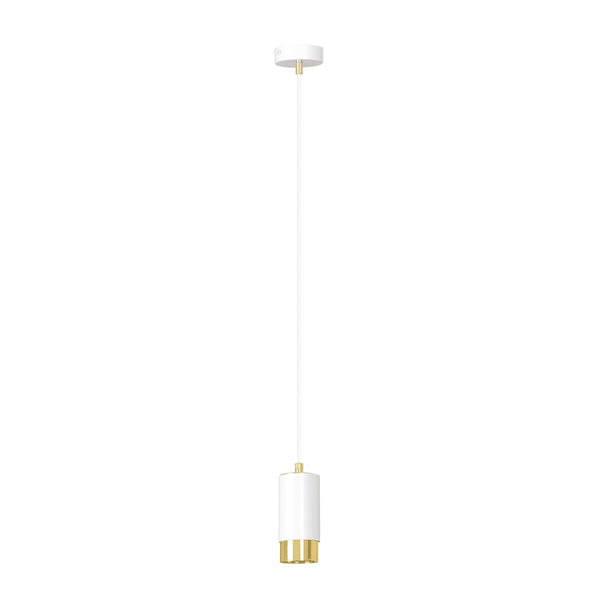 Suspension Fumiko 1 lumière blanche et dorée