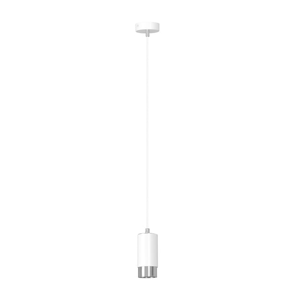 Suspension Fumiko 1 lumière blanche et chromée