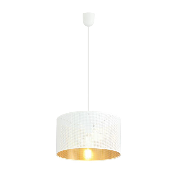 Suspension Aston 1 lumière blanche et dorée