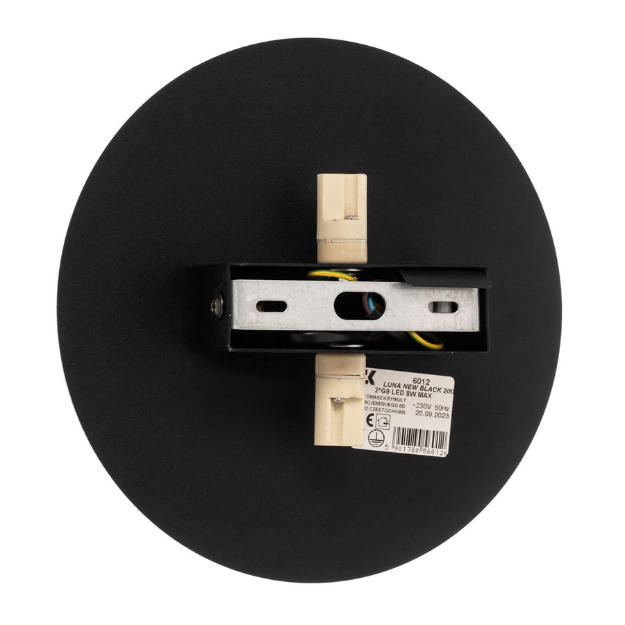Applique murale Lunia New en métal, noir, 2 lumières, Ø 20 cm