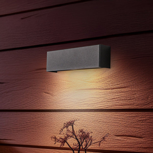 Applique murale Straight XS en acier, noir, hauteur 7 cm