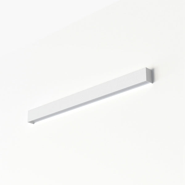 Applique murale Straight M en acier, blanc, hauteur 7 cm