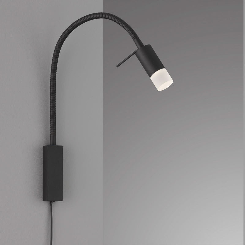 Applique murale LED Seng en métal, noir et blanc, hauteur 40 cm