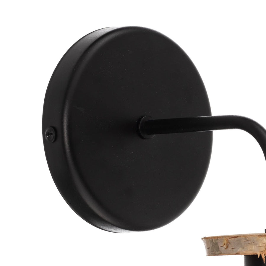 Applique murale Yorik en bois, noir, hauteur 20 cm