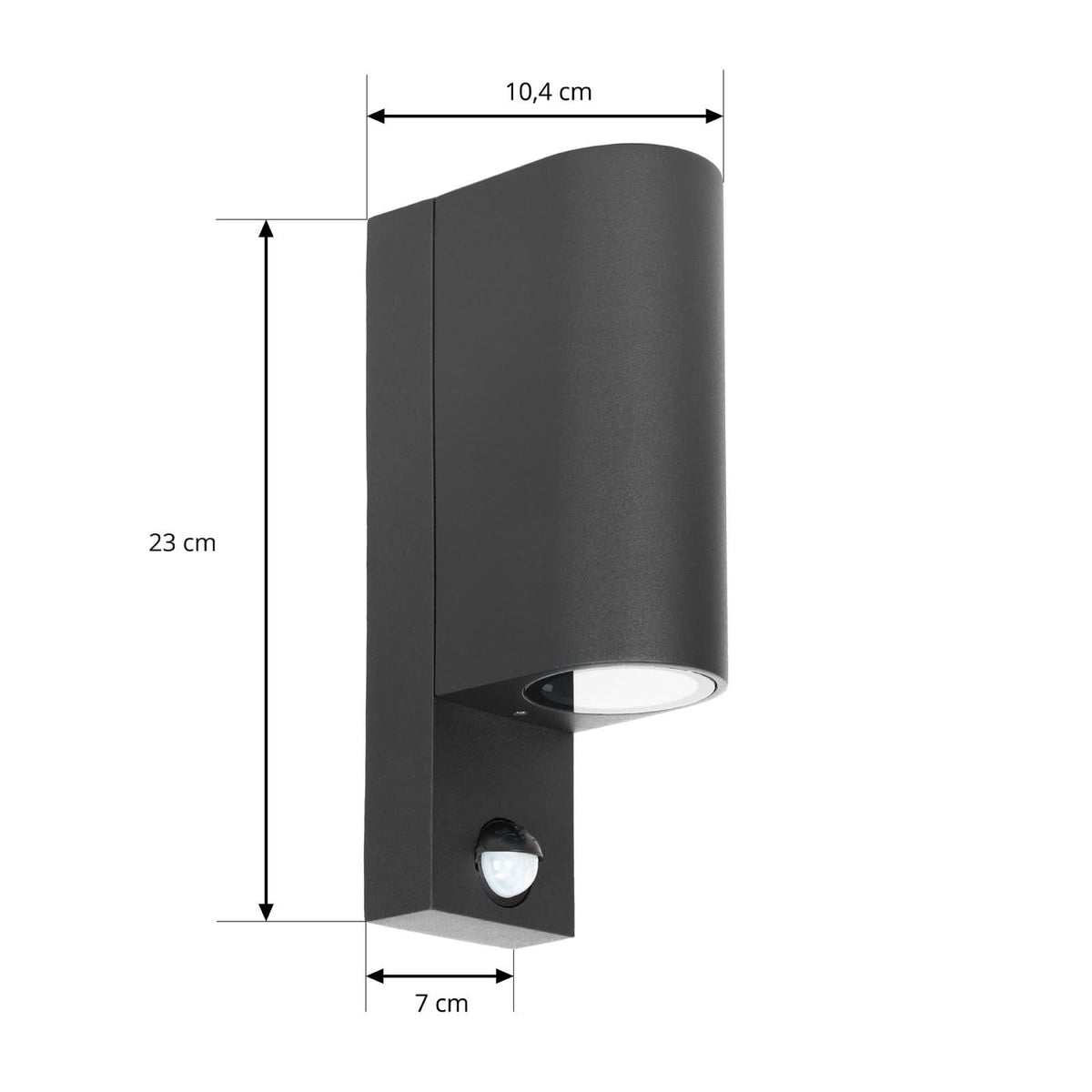 Applique d'extérieur Tetje en verre, noir, 2 lumières, hauteur 22,8 cm, IP65, 10 W, largeur 7 cm