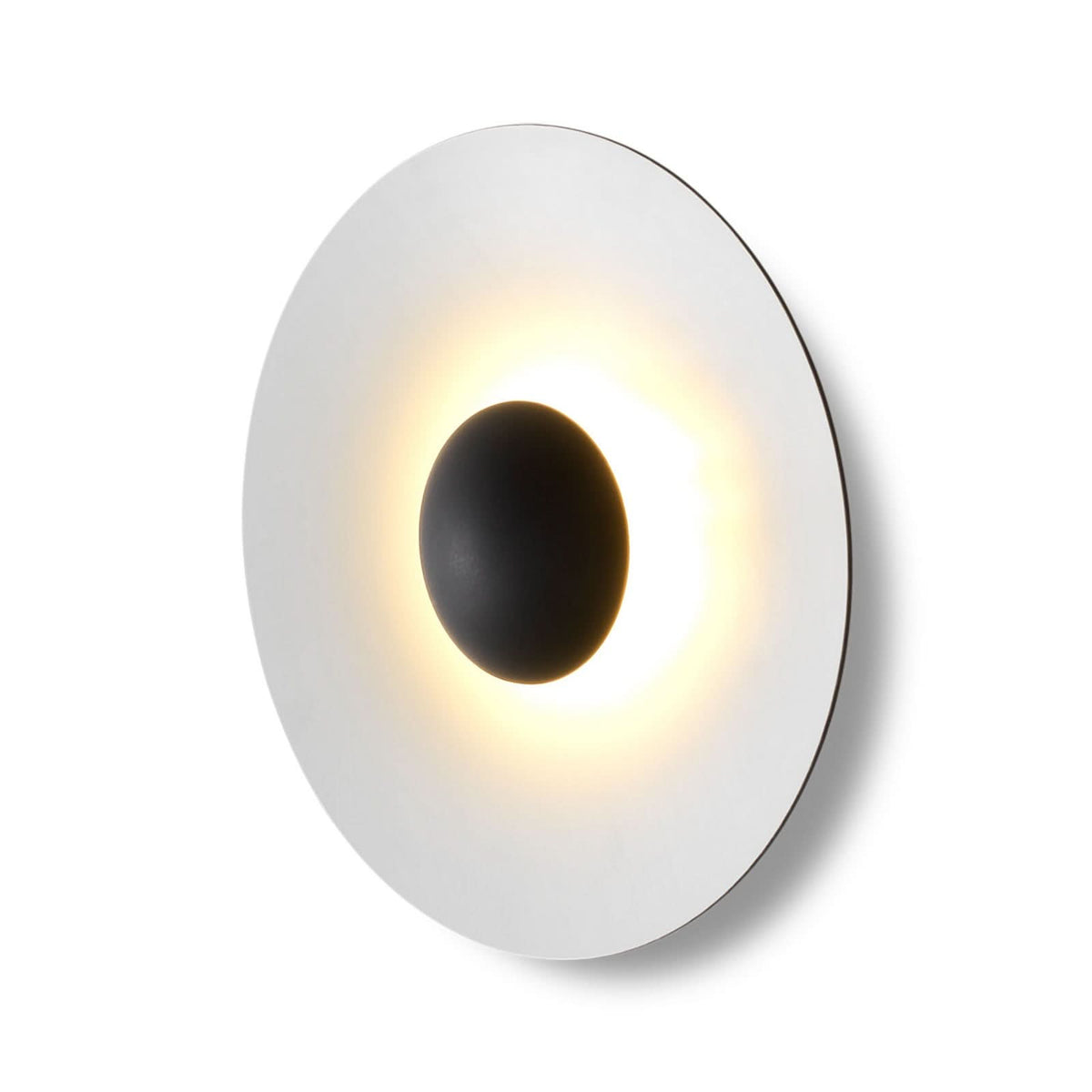 Applique murale LED Ginger 20C en bois, marron et blanc, Ø 19,5 cm