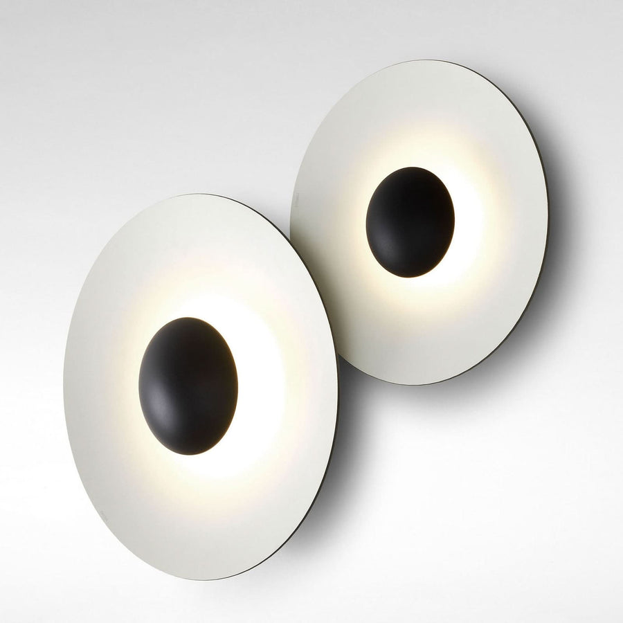 Applique murale LED Ginger 32C 32 en aluminium, noir et blanc, Ø 32 cm