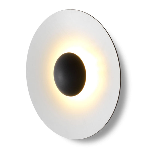 Applique murale LED Ginger 32C 32 en aluminium, noir et blanc, Ø 32 cm
