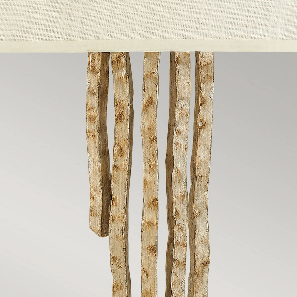 Applique murale Spyre en tissu, blanc et or, 2 lumières, hauteur 68,6 cm