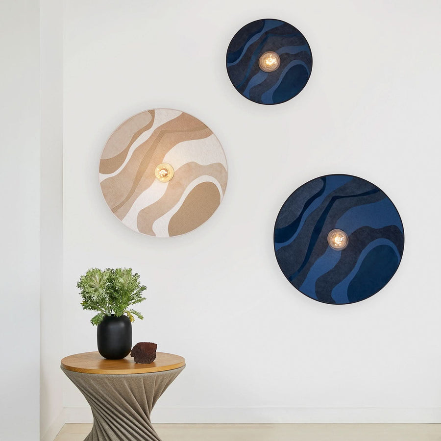 Applique murale Sonia Laudet en tissu, bleu foncé, Ø 60 cm